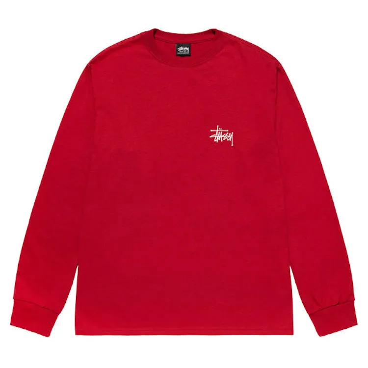 Stussy Basic Logo Longsleeve T-Shirt Red