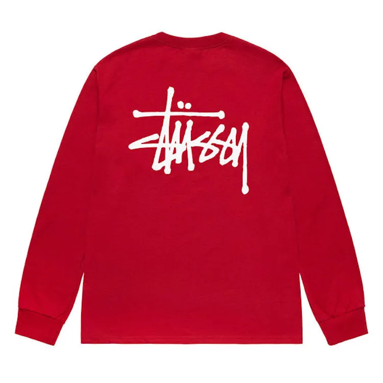 Stussy Basic Logo Longsleeve T-Shirt Red