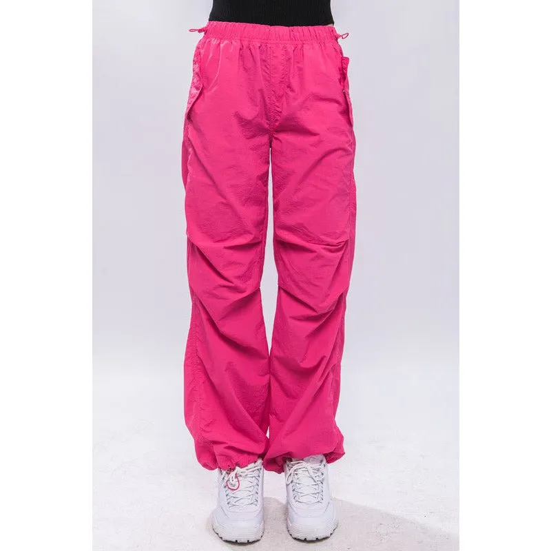 Super Comfy Parachute Cargo Pants - Fuchsia