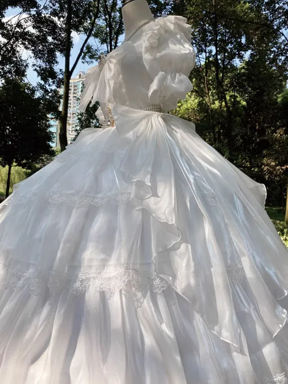 Sweet Lolita Dress Polyester Short Sleeves Lolita Dress