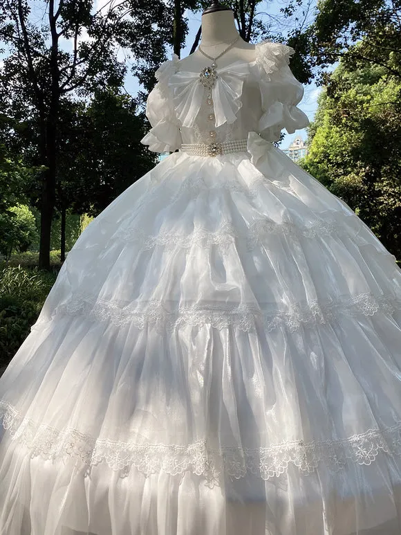 Sweet Lolita Dress Polyester Short Sleeves Lolita Dress