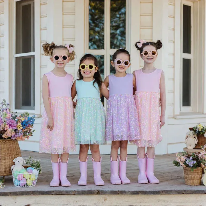 Sweet Wink Lavender Confetti Flower Tank Tutu Dress