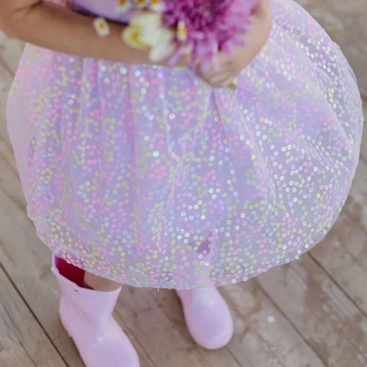 Sweet Wink Lavender Confetti Flower Tank Tutu Dress