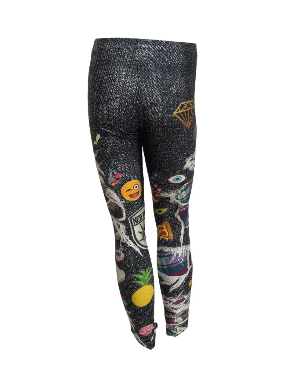 TEREZ Girl's Black Peakaboo Printed Leggings #401820 NWT