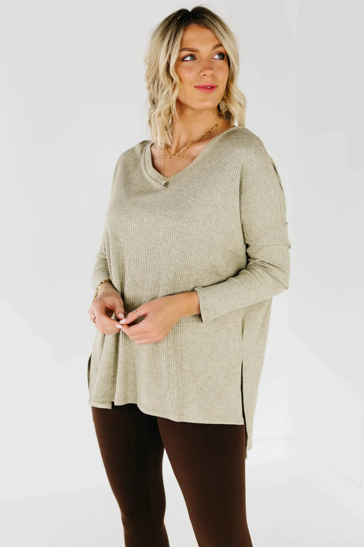 The Trace Heather Ribbed Sweater