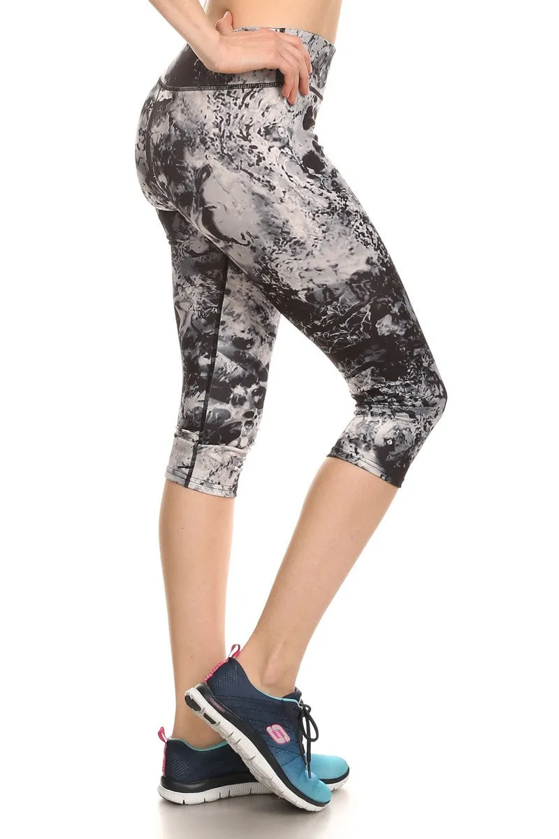 Tie Dye Print Cropped Leggings
