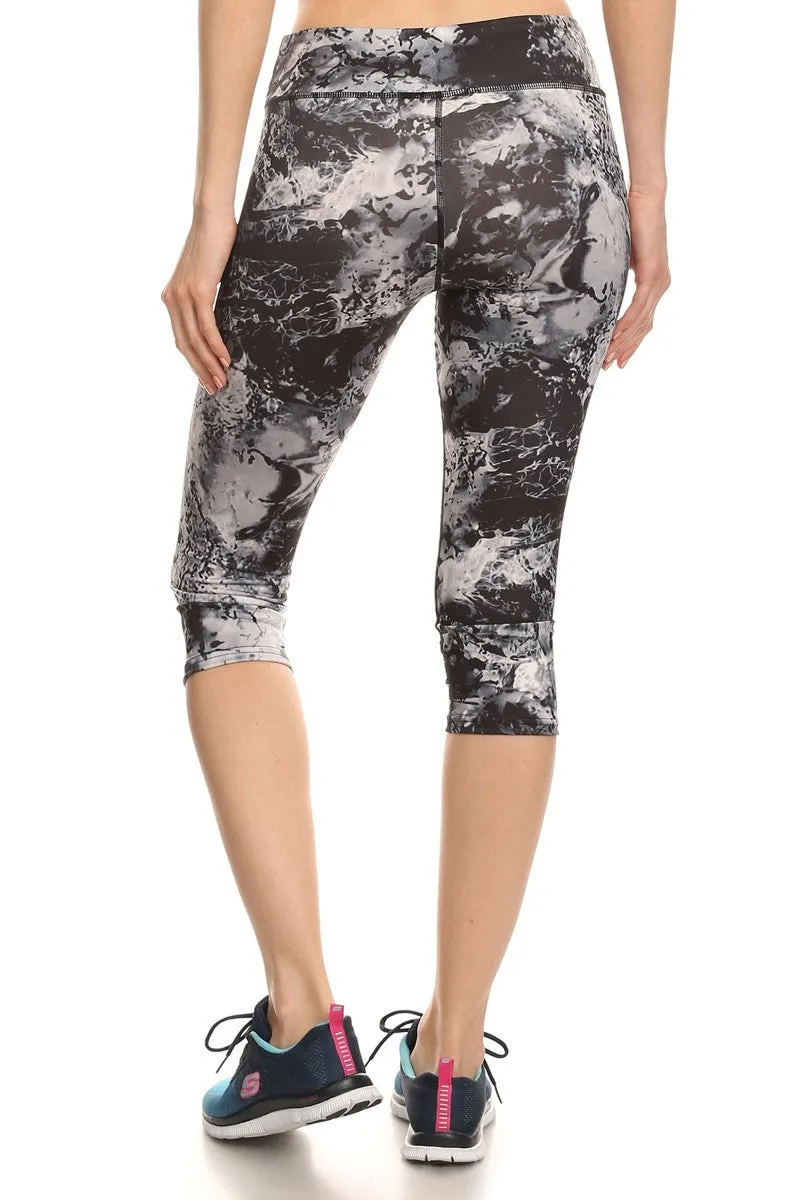 Tie Dye Print Cropped Leggings
