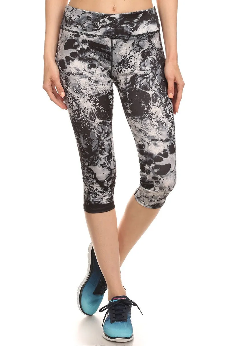 Tie Dye Print Cropped Leggings