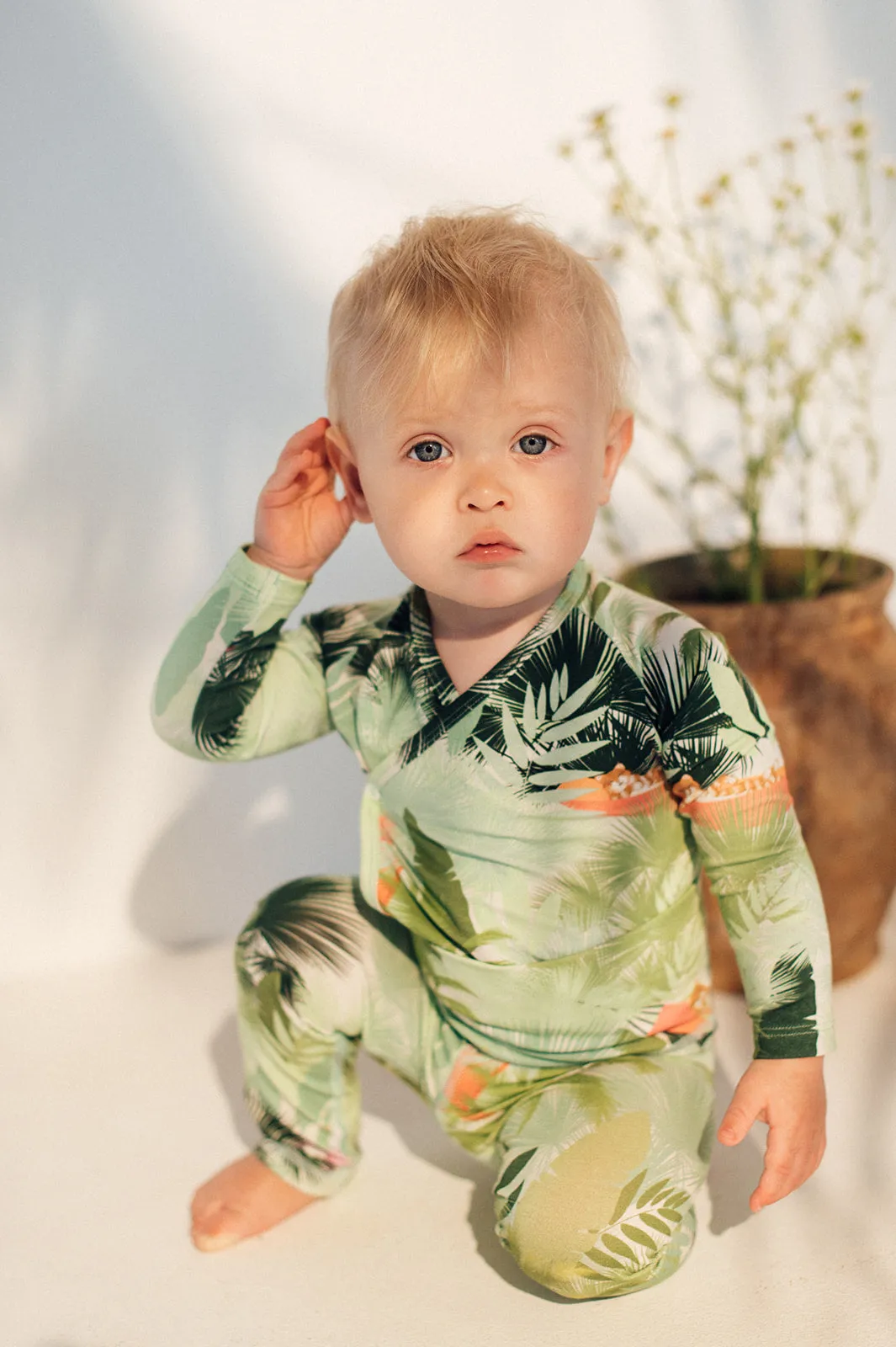 Tropical Green Baby Leggings - HURRY! Only 2 left