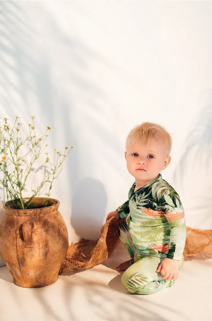 Tropical Green Baby Leggings - HURRY! Only 2 left
