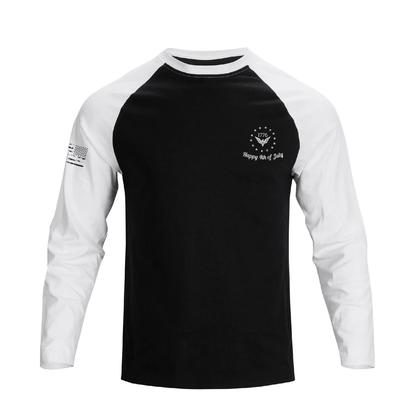 USA FLAG RAGLAN GRAPHIC LONG SLEEVE T-SHIRT
