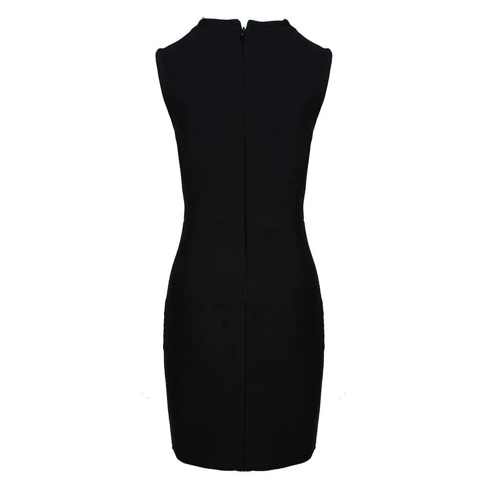 V Neck Hollow Out Mini Dress Women