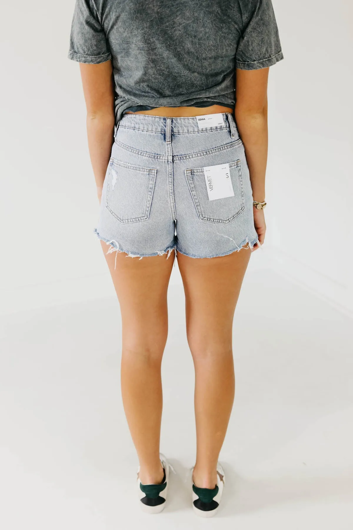 Vervet Denim | The Enoch Step Hem Denim Shorts