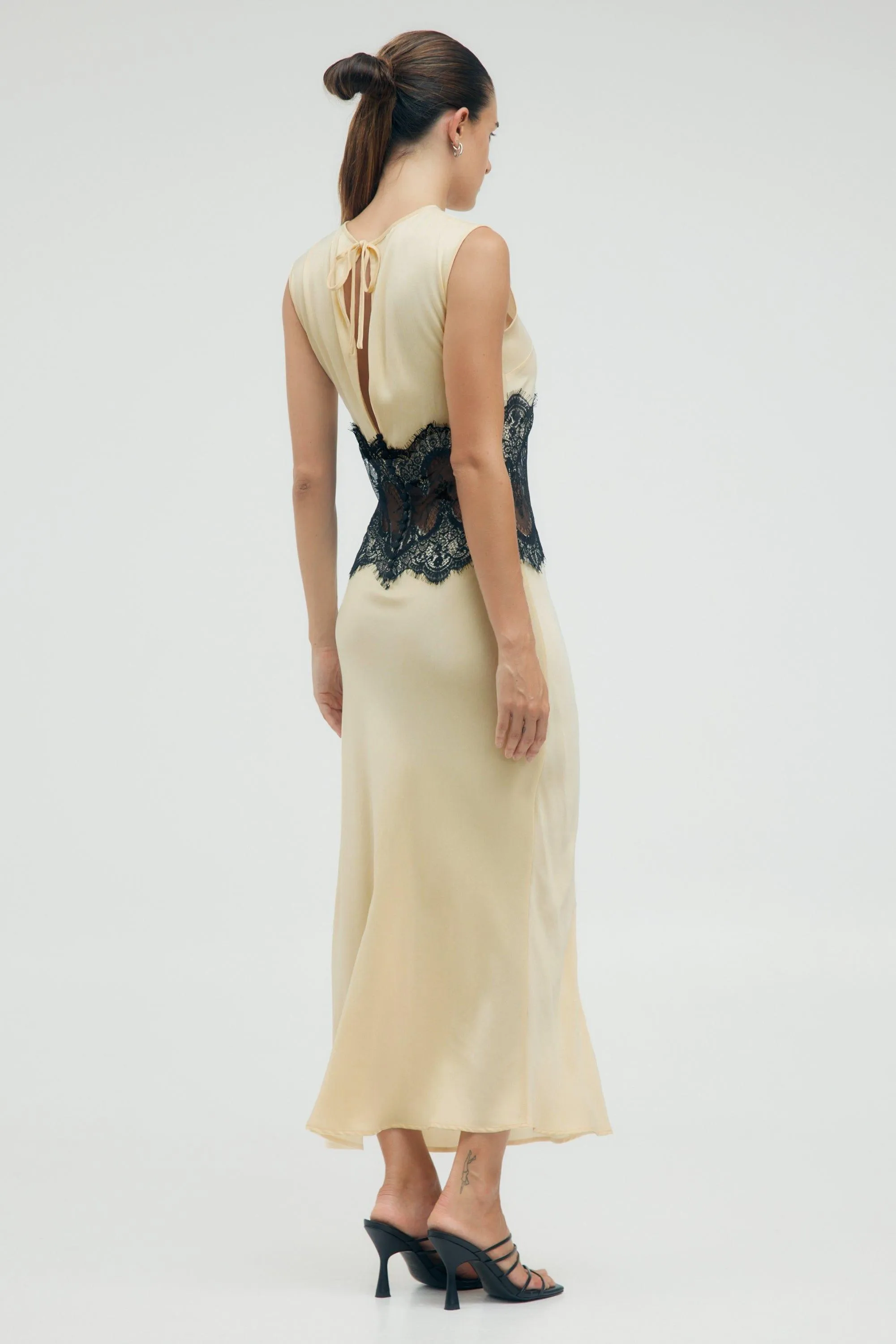 VISIONS LACE TRIM TANK DRESS | MARSHMALLOW