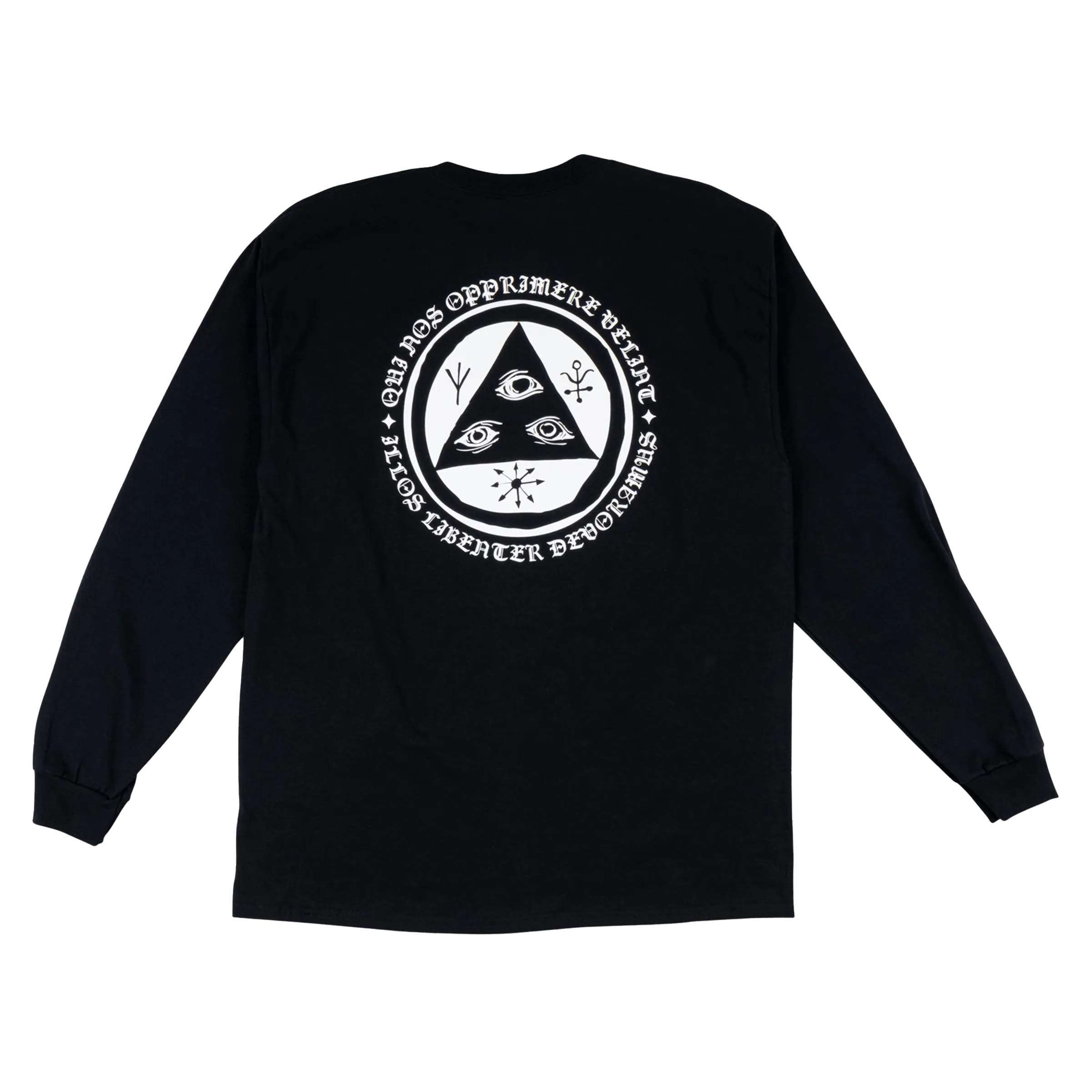 Welcome Latin Talisman Basic Longsleeve T-shirt Black/White