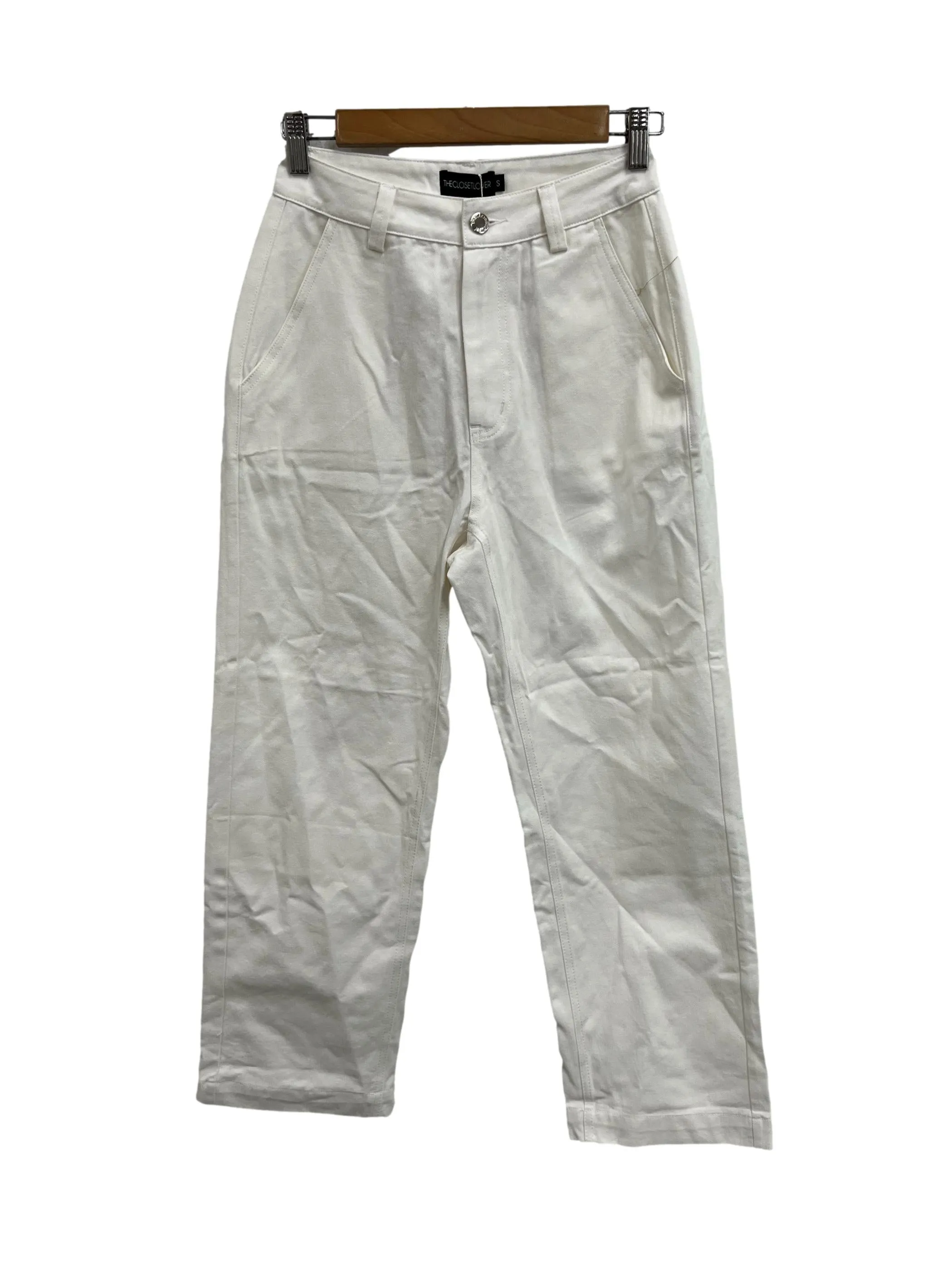 White Basic Denim Tapered Pants TCL