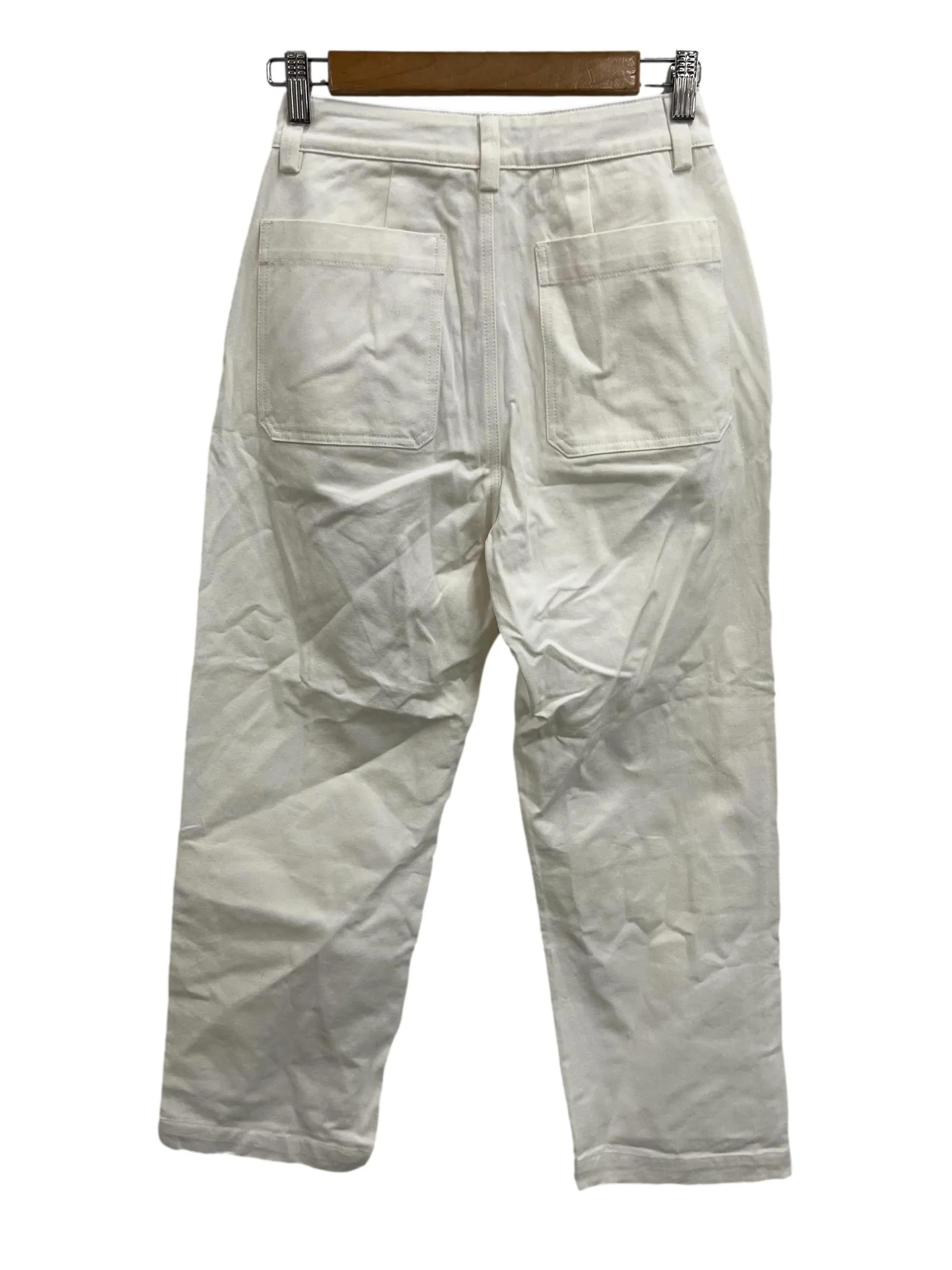 White Basic Denim Tapered Pants TCL