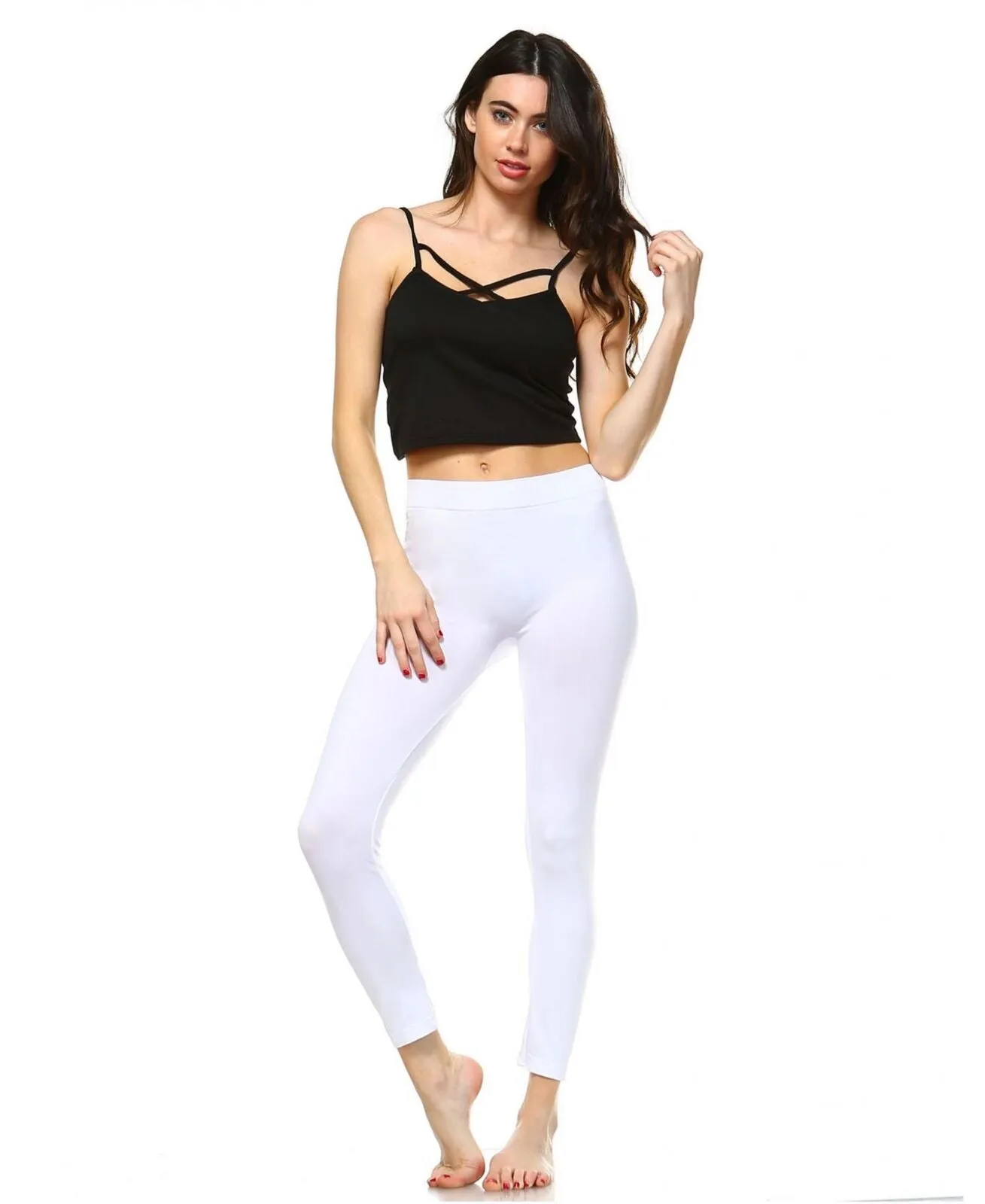 White Mark Women's Basic Solid Leggings 208-04