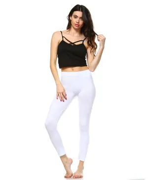 White Mark Women's Basic Solid Leggings 208-04