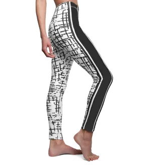White/black Channel Print Leggings