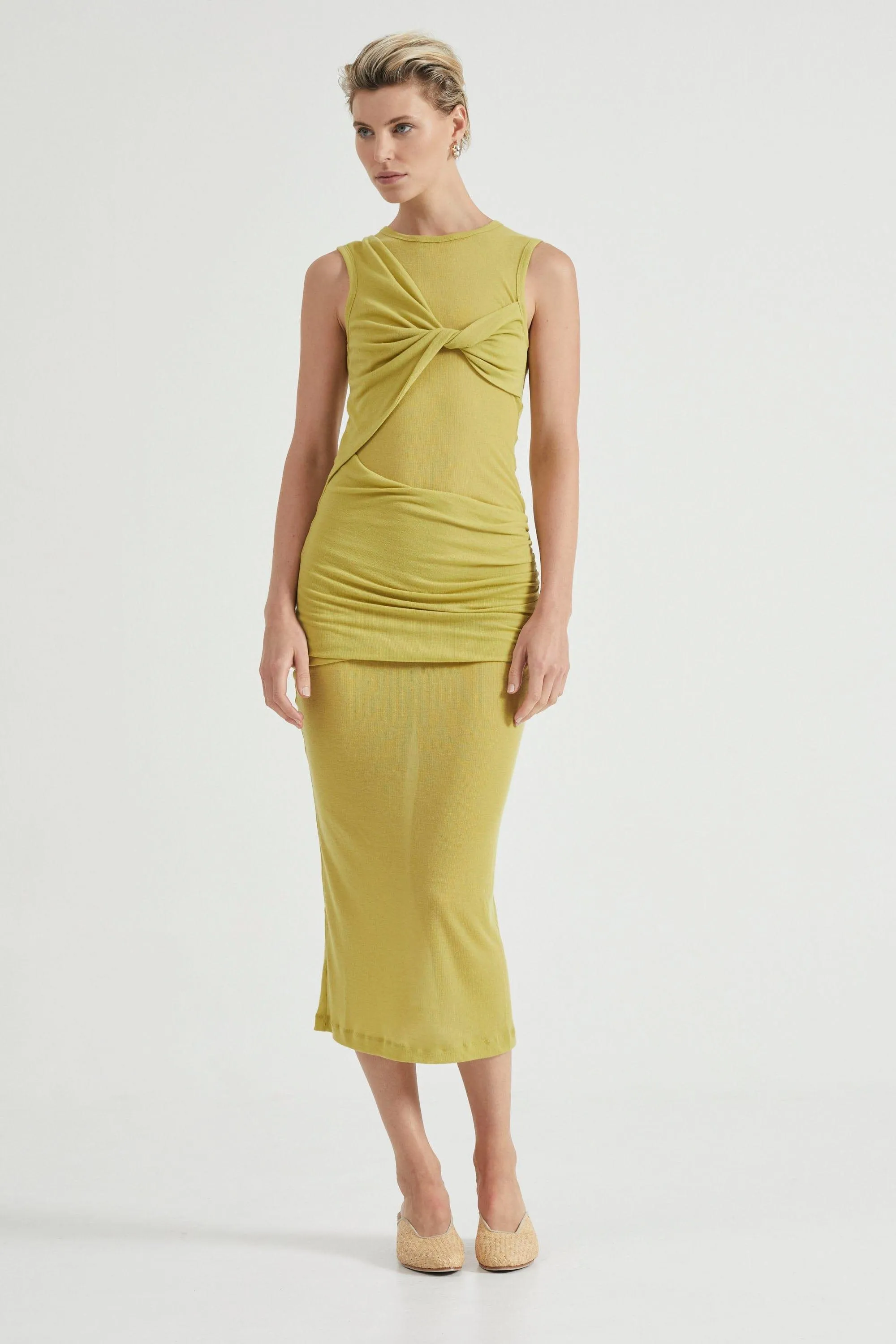 WIND THROUGH TANK DRESS | LIME