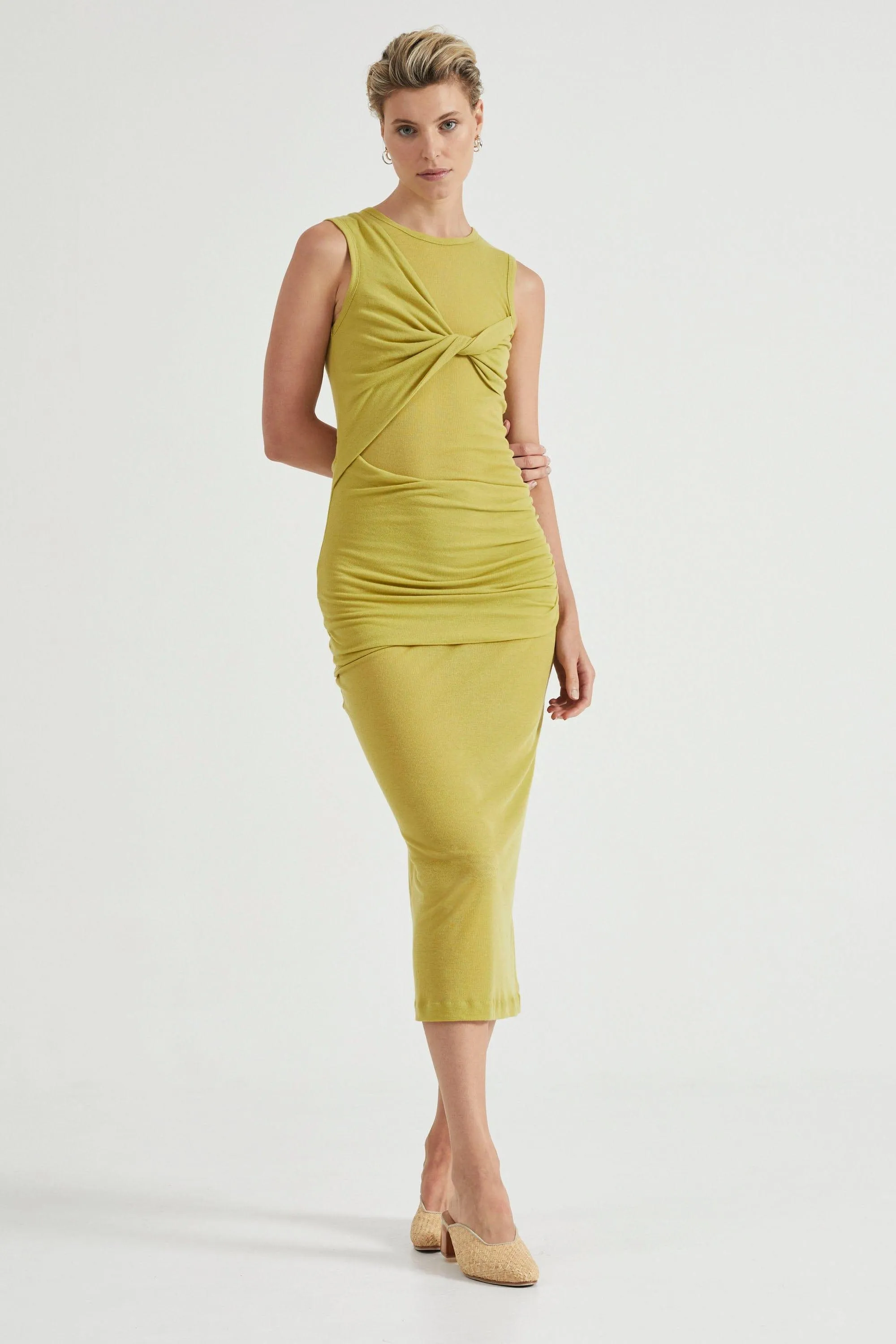 WIND THROUGH TANK DRESS | LIME