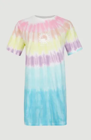 Women Of The Wave T-Shirt Kleid | Blue Tie Dye