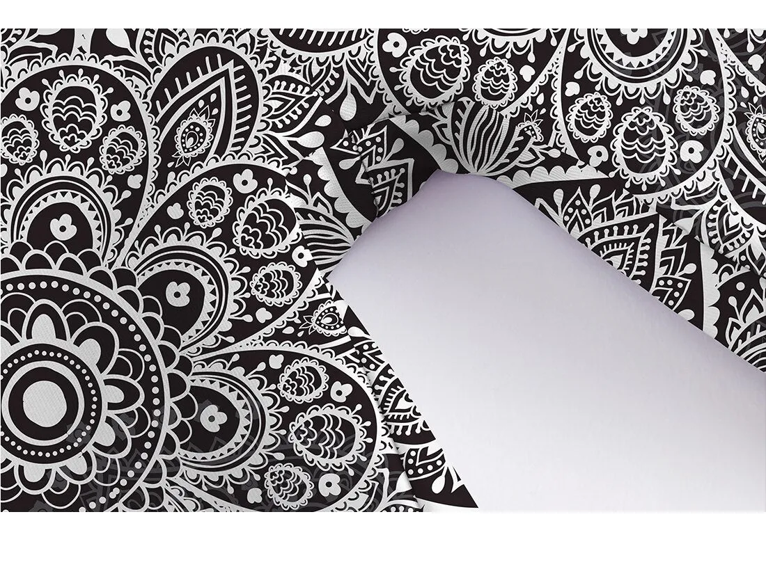 Women's Leggings White & Black Mandala Floral Printed Leggings