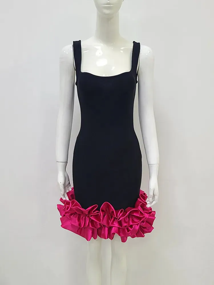 Women's Sexy Bodycon Bandage Mini Dress Sleeveless Tank Black/ Hot Pink/ White Chic Party / Clubwear / Stage Performance Dress