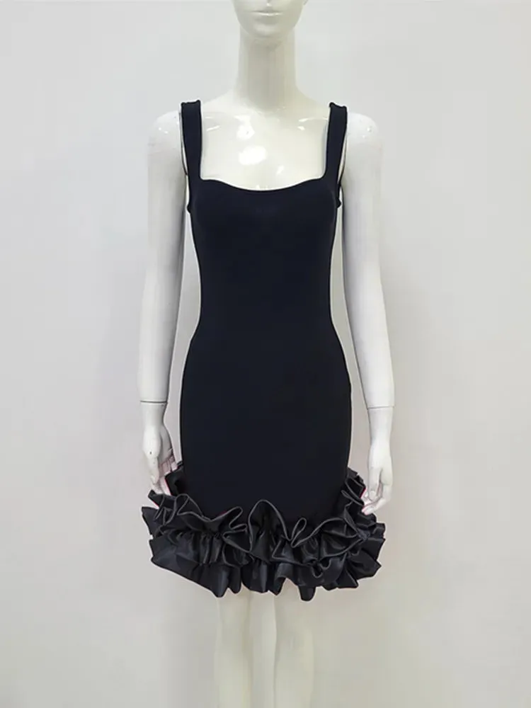 Women's Sexy Bodycon Bandage Mini Dress Sleeveless Tank Black/ Hot Pink/ White Chic Party / Clubwear / Stage Performance Dress