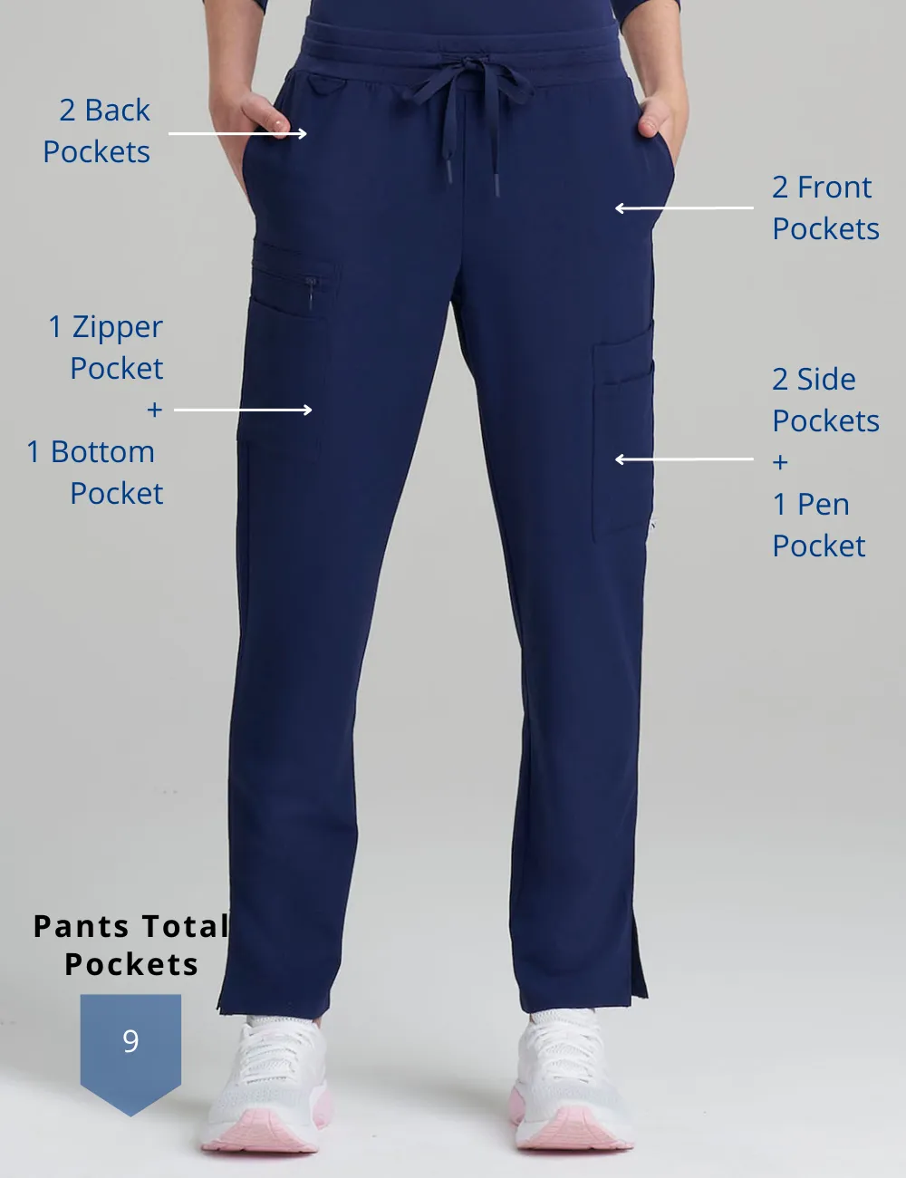 Womens Straight Leg Scrub Pants - Teal