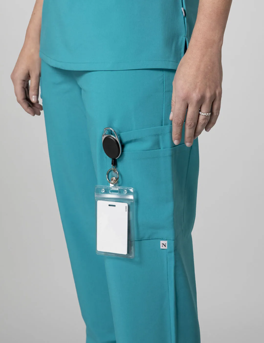 Womens Straight Leg Scrub Pants - Teal