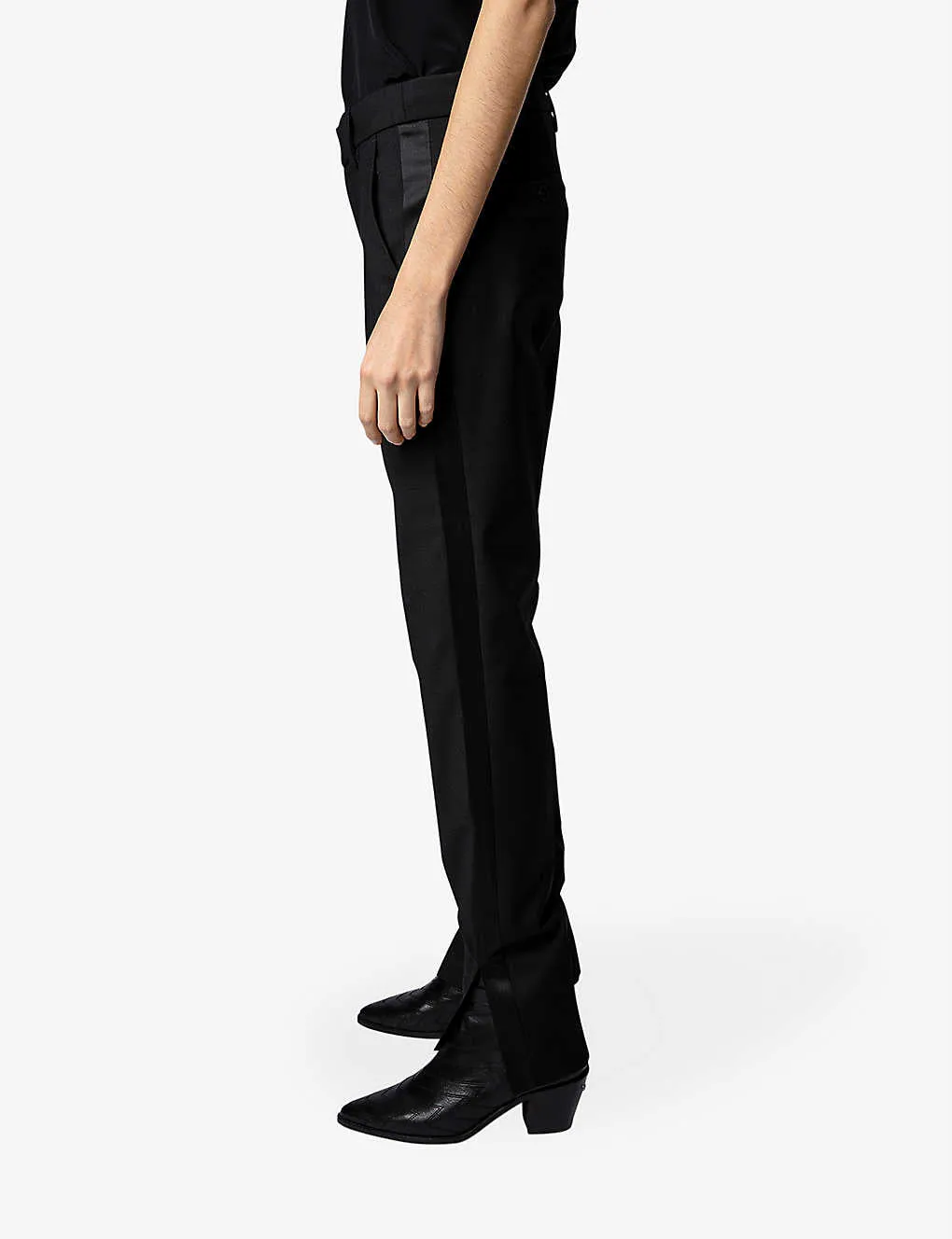 Zadig & Voltaire Prune Split Mid-Rise Woven Pants