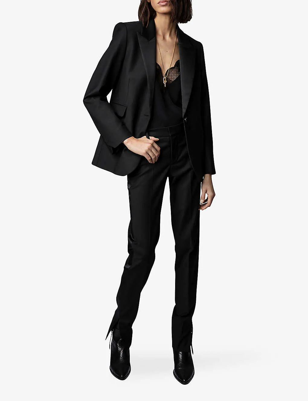 Zadig & Voltaire Prune Split Mid-Rise Woven Pants