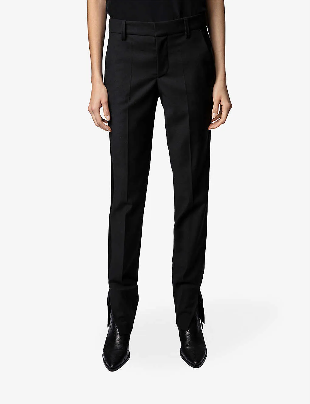 Zadig & Voltaire Prune Split Mid-Rise Woven Pants