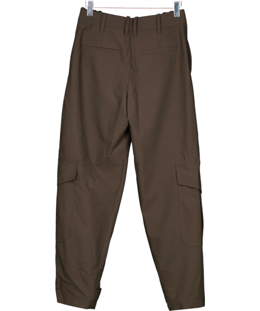 ZARA Brown Tailored Cargo Trousers UK XS