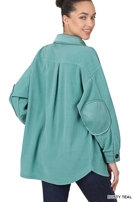 ZENANA Oversized Basic Fleece Shacket