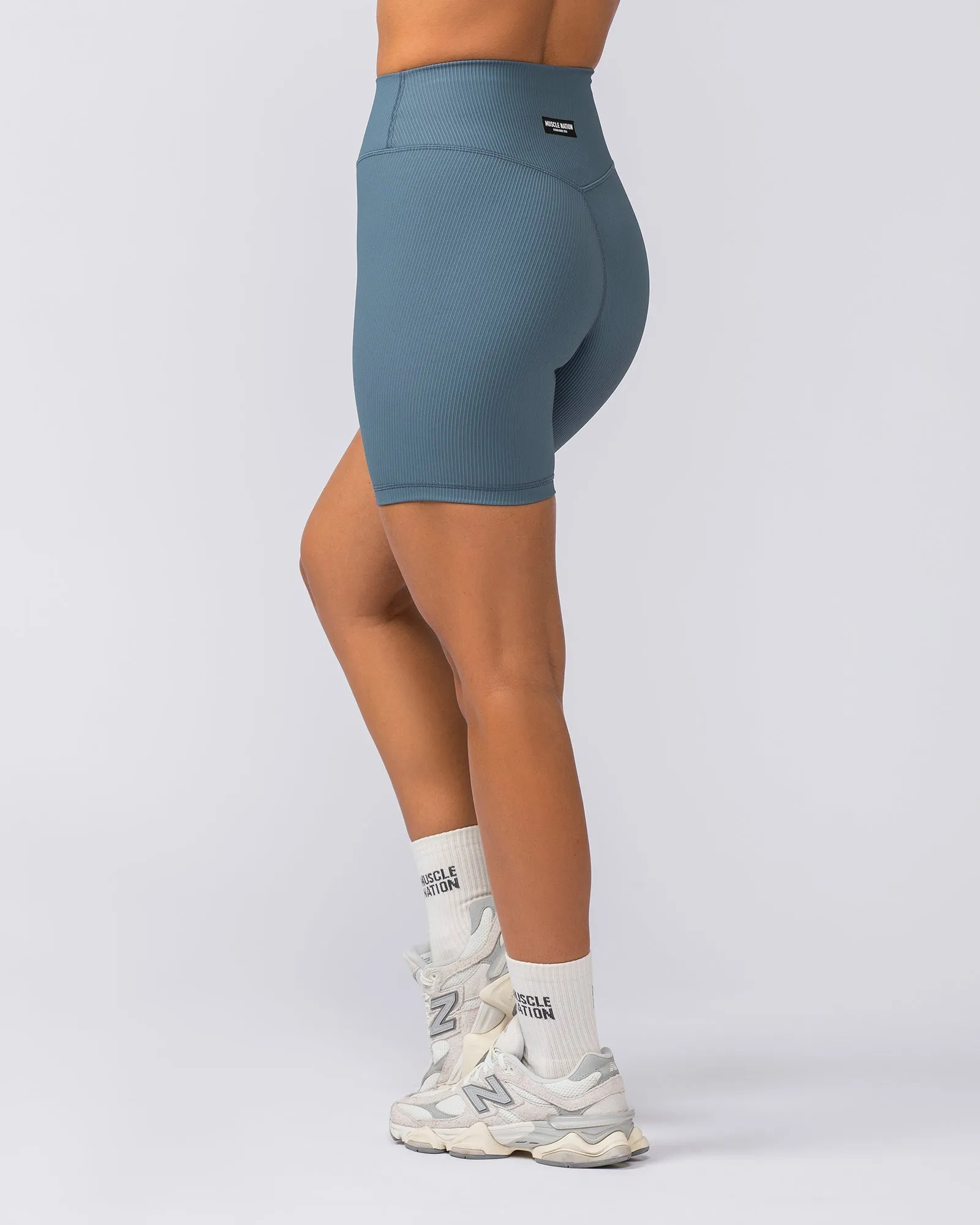 Zero Rise Rib Bike Shorts - Tidepool